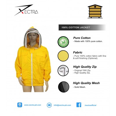 Beekeeping  Jacket With Fencing Veil Yellow